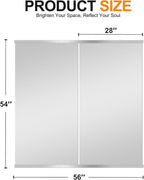 Delma Home Gym Mirror,54''x28''x2PCS,Large Full Body Tempered Glass Frameless, Wall-Mounted for Gym, Yoga, Garage, Bedroom, Bathroom
