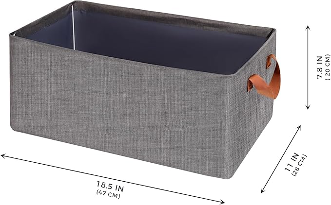 4 Pcs Closet Clothes Organizer with Handle, Fabric Storage Box with Steel Frame Stackable Shelf Storage Baskets Foldable Wardrobe Storage Box for Clothes Toys