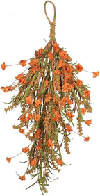 Ochine 25 Inch Autumn Fall Harvest Wheat Ears Swag Farmhouse Decorative Floral Swag Garland for Home Front Door Wall Thanksgiving Halloween Decorations