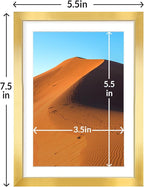 LaVie Home 5 x 7 Picture Frame Gold Set of 10, Display 4x6 with Mat or 5 x 7 Without Mat Picture, Photo Frame Collage for Wall Gallery or Table Deco, Hanging or Tabletop Display