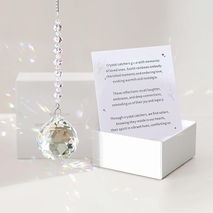 Sympathy Gifts for Loss of Loved One, Crystal Sun Catcher Rainbow Gifts, Unique Condolence Memorial for Loss of Mom Dad Dog, Ideal Grief Bereavement Miscarriage Gifts (Light Purple)
