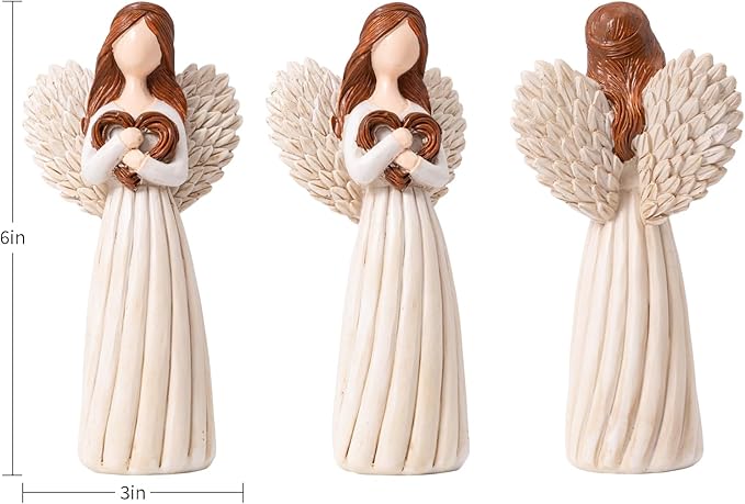 Remembrance Angel Figurine - Sympathy Gift for Loss of Loved One, Memorial Keepsake for Women - Memorial Hand-Painted Figurine to Hold Each One Safely in Your Heart - Life Was a Willow Branch Heart