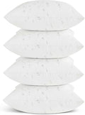 Oubonun 18x18 Outdoor Pillow Inserts (Pack of 4) - Square Waterproof Throw Pillow - Decorative Throw Pillows Insert for Couch Sofa Bed Patio Furniture - White Pillows