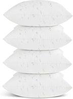 Oubonun 20x20 Outdoor Pillow Inserts (Pack of 4) - Square Waterproof Throw Pillow - Decorative Throw Pillows Insert for Couch Sofa Bed Patio Furniture - White Pillows