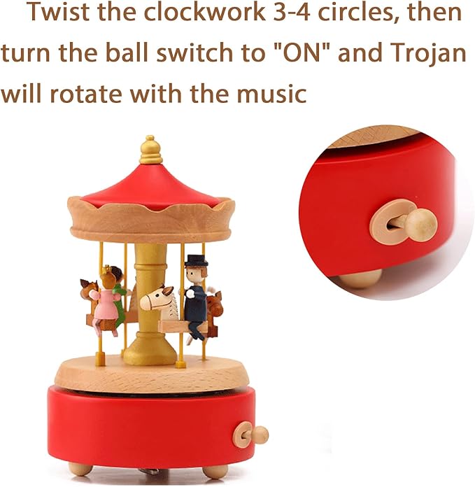 ROSIKING Classical Music Box Revolve Musical Boxes Christmas Birthday Valentine's Day Gifts for Lover, Boyfriend, Girlfriend, Husband, Wife Plays You are My Sunshine
