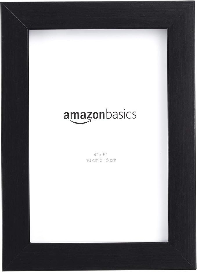 Amazon Basics Rectangular Photo Picture Frame, 6 x 4 inches, Pack of 5, Black