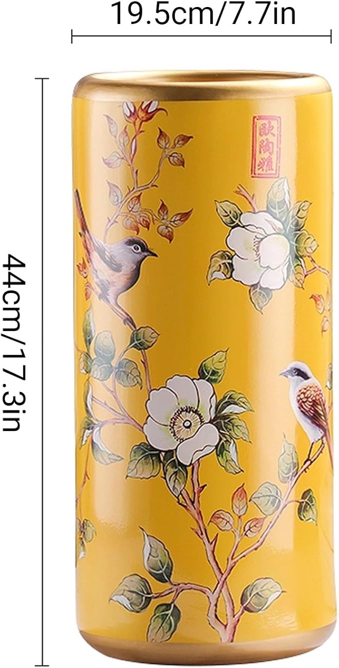 Ceramic Umbrella Stand, Vintage Ceramic Umbrella Stand, Umbrella Holder for Entryway, Multi-Functional Painted Porcelain, for Home Office Entrance Indoor(A)