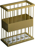 Gold Umbrella Holder for Entryway, Metal Rack Organizer - Can Hold 5 Umbrellas