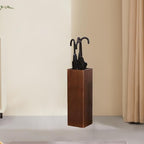 Umbrella Storage Bucket Wooden Umbrella Holder Umbrella Stand Household for Shopping Mall, Dark Wood Color