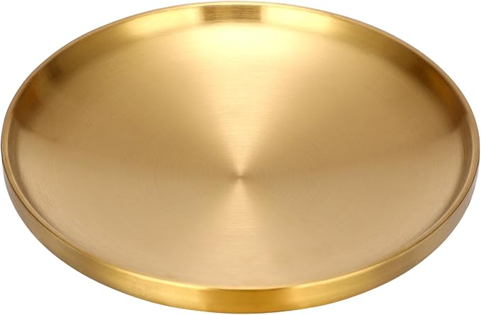 Decorative Key Tray for Entry Table Round Catch All Bowl for Jewelry Candle Plate Gold Display Dish for Home Decor Accent, 6.7 x 6.7 x 1.2