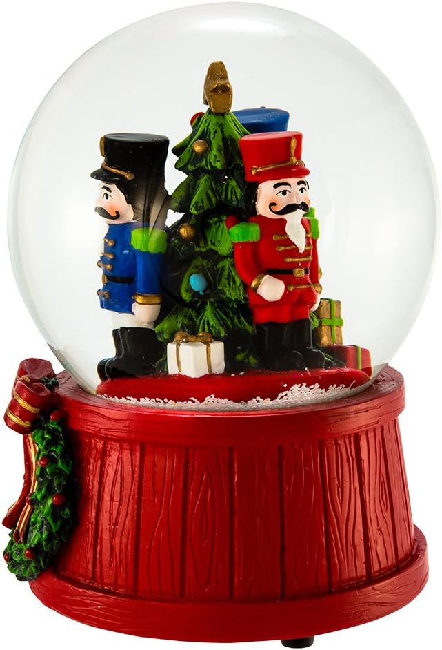 Kurt S. Adler J3257 100mm Wind-Up Musical Nutcracker Snow Globe