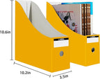 Limitliho 12 Pack Cardboard Magazine File Holder for Desktop, Book Bins for Classroom Library, Office or Home, 10.6" H x 10.2" L x 3.5" W in Cardboard Magazine Holder for Storage with Label(Six Color)