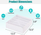 Drawer under Cabinet Clothes Organizer 5 Cell Foldable Storage Cubes Underwear Drawer Organizer Dividers Storage Boxes for Bra, Underwear（White）