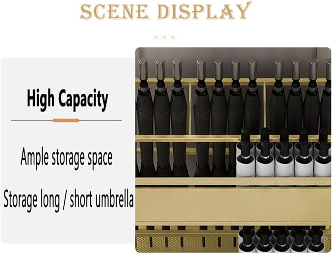 Umbrella Stand Racks Commercial Metal Umbrella Holder, School Office Hotel Corridor Entrance Umbrella Organizer, Holds 40-75 Umbrellas (Color : Black, Size : 68x32x70cm)