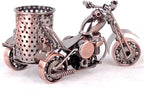 Trebisky Metal Sculpture - Retro Classic Handmade Iron Motorcycle Unique Metal Art Decor - Home décor (5.5" L,3" H, Copper Pen Cup)