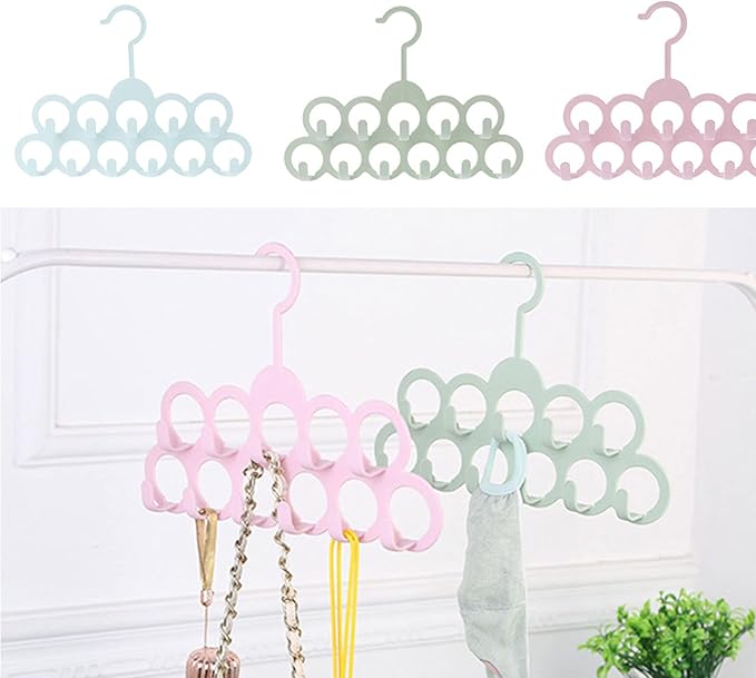 11Holes Clothes Tie Belt Shawl Scarf Hanger Display Holder Closet Organizer Hook