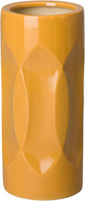 Emissary Home and Garden Ellipse 19.5 in. H Round Ceramic Umbrella Stand in Butterscotch with High-fire Treatment