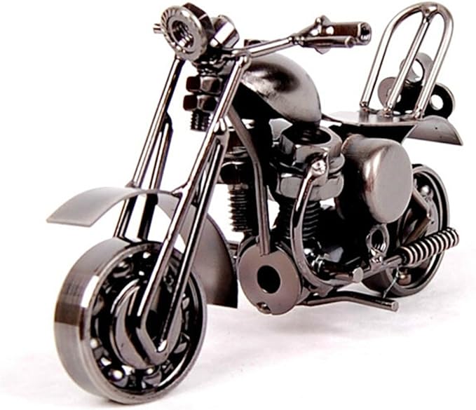 Creative Metal Motorcycle Model Artwork desktop Accessories Organizer Office Home Décor Accents (Black 36)