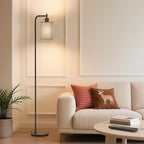 SIBRILLE Floor Lamp with Linen Shade, Dimmable Tall Standing Lamp with Remote Control & 3 Color Temperatures, Modern Floor Lamps for Living Room Bedroom Office Corner, 9W LED Bulb Included