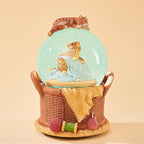 LOVE FOR YOU Gift Wrapped Music Box Cat Lovers Flower Basket Musical Snow Globe Decoration for Girls and Women Kids Niece Sister Daughter Mom Granddaughter Grandma Christmas Birthday Present