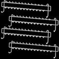Gisafai 4 Pcs Tie Rack Organizer Wall Mounted Belt Holder Rack for Closet with Rubber Tips 100 Hooks in Total Hanging Organizer Hanger for Ties, Belts, Scarves, Jewelry, Necklaces