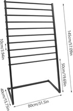 Scarf Organizer, Metal Hijab Organizer, 10 Tier Scarf Holder Hanger for Multiple Scarves, Freestanding Hijab Stand Belt Pants Hanging Rack for Home, Commercial, Clothing Store (Black, 80cm)