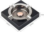 Cigar Ashtray,Cool Ashtrays Cigar Gifts for Men,Metal Cigar Tray with Solid Wood Base Black Ash tray for Home/Office/Bar/Patio Decor(Black)