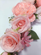 Artificial Peony Flower Swag, Arch Flowers, 20" Length in Bent, Decorative Swag, for Arch Front Door Party Wall Home Decor(Peach)