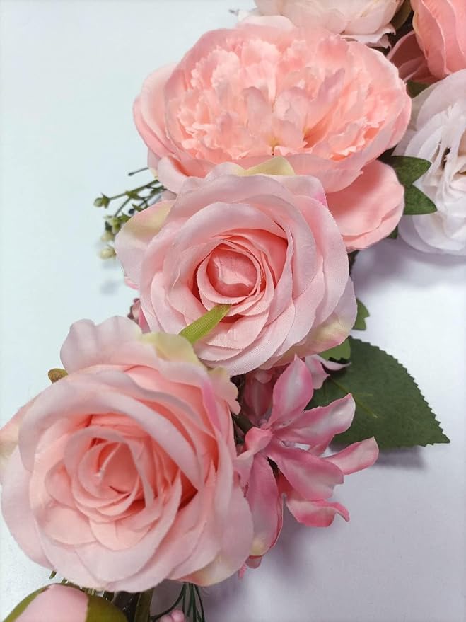 Artificial Peony Flower Swag, Arch Flowers, 20" Length in Bent, Decorative Swag, for Arch Front Door Party Wall Home Decor(Peach)