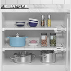 iayokocc Expandable Closet Tension Shelf Rod, Adjustable Metal Storage Rack,DIY Organizer Divider Separator for Cabinet Wardrobe Cupboard Kitchen Bathroom(Size:38-60cm)