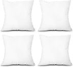EDOW Throw Pillow Inserts, Set of 4 Lightweight Down Alternative Polyester Pillow, Couch Cushion, Sham Stuffer, Machine Washable. (White, 26x26)