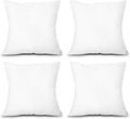 EDOW Throw Pillow Inserts, Set of 4 Lightweight Down Alternative Polyester Pillow, Couch Cushion, Sham Stuffer, Machine Washable. (White, 16x16)