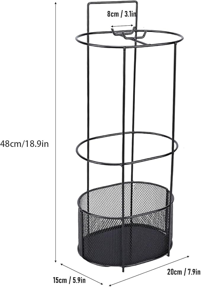 FILFEEL Duty Iron Umbrella Stand – Freestanding Metal Umbrella Holder with Drainage Mesh Base for Entryway, Home, Office & Commercial Use – Compact 20x15x50cm Vertical Storage Rack