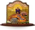 KATINAT He Is Risen Easter Decor, 3-Layer Wooden Empty Tomb Scene with Movable Stone, Religious Easter Decorations for Home Tabletop Shelf, Christian Gift Box Included, 6x6 Inch