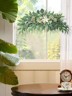 Artificial Succulents Swag, Decorative Swag with Succulents and Eucalyptus Leaves, Wedding Arch Flowers Greenery Plant Swag Farmhouse Floral Garland Table Centerpieces Wall Decor(Green)