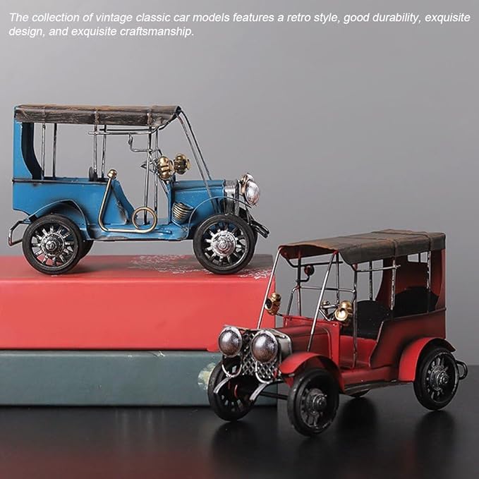 Vintage Iron Car Model Classic Vehicle Collectible Model Metal Retro Handicraft Art Vehicle Sculpture for Home Office Decor