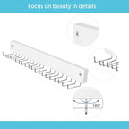 Wall-Mounted Belt and Tie Hanger, Wood Space-Saving Belt Rack with 20 Rotating Hooks - Multi-Functional Closet Organizer for Ties, Belts, Scarves & Accessories