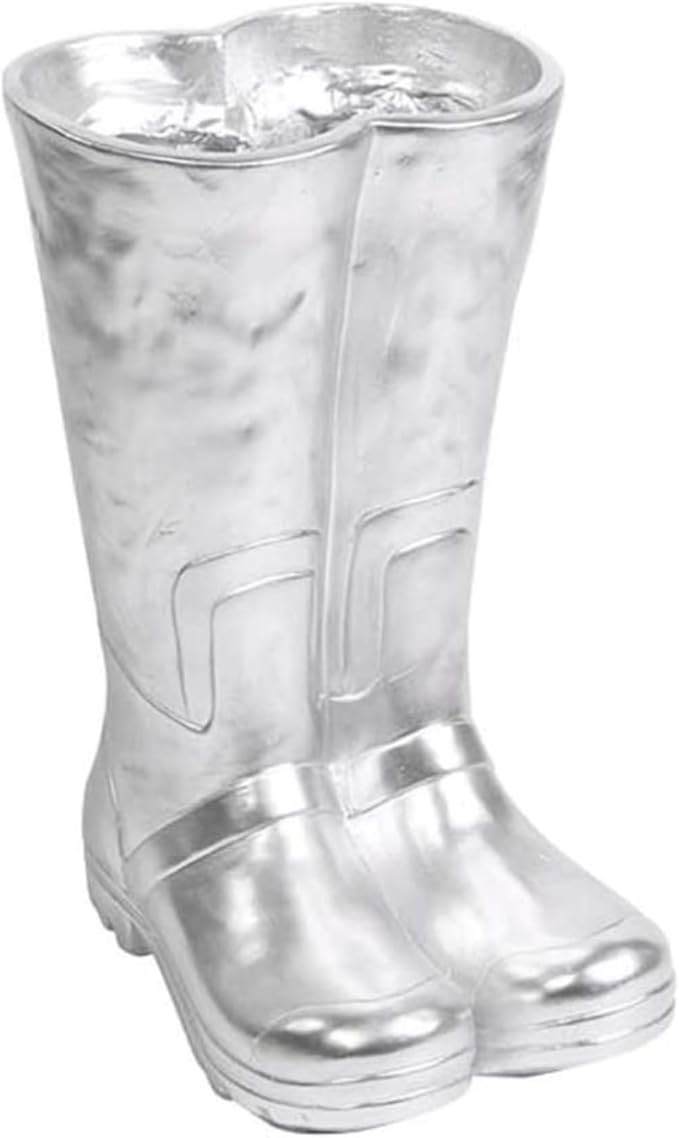 Umbrella Stand Creative Rain Boots Shape Umbrella Holder Flower Arrangement Umbrella Stand Fashion Resin Umbrella Storage Bucket Decoration Shelf Bucket(Silver)
