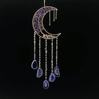 Crystal Dream Catcher with Moon Suncatcher, Boho Bedroom Decor for Women Girls, Handmade Hanging Wall Decor Gift Decor for Bedroom Living Room Garden