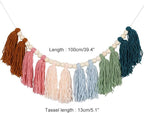 Boho Yarn Tassel, Wood Bead Wall Hanging Tassel with Versatile Decor for Easter, Valentine's Day, Christmas, Party