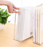 Acrylic Magazine Holder, 2PCS File Magazine & Book Storage Rack for Office Desk, Clear Book Organizer with 3pcs Silicone Automatic Bookmarks (2)