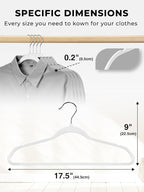 SMARTOR Plastic Hangers 50 Pack - Thin Clothes Hangers Heavy Duty | Durable | Lightweight | Space Saving | Slim | Flexible - Dorm Room Essentials for College Students - White