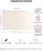 Fluxynara Large Bulletin Board, 59" x 35.4" Cork Board Alternative with 24 Safe Removable Adhesive Tabs, Foldable Felt Pin Board for Home Office, Classroom, Bedroom,Entryway for Walls—Oatmeal