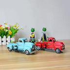 PRETYZOOM Vintage Handmade Iron Car Model Red Miniature Desktop Ornament Classic Vehicle Decor for Home Office Unique for Vehicle Lovers Craftsmanship Functional