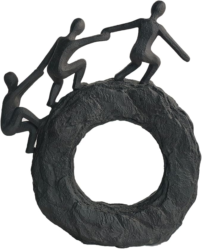 Abstract Sculptures - Living Room and Office Dynamic Climbing Wall Character Decoration, Black Statue 7x8x1.5 inches Elegant Black Home Decoration Gift Creativity