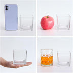 Set of 6 Square Glass Vases 3" x3" x 3", Clear Flower Vases for Centerpieces, Candle Holder for Wedding Party Events, Home Décor