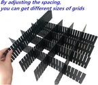 8pcs DIY Plastic Drawer Organizer Adjustable Drawer Dividers for Home Tidy Closet, Socks, Underwear, Office School Supplies, Kitchen Utensil Tools (Black)