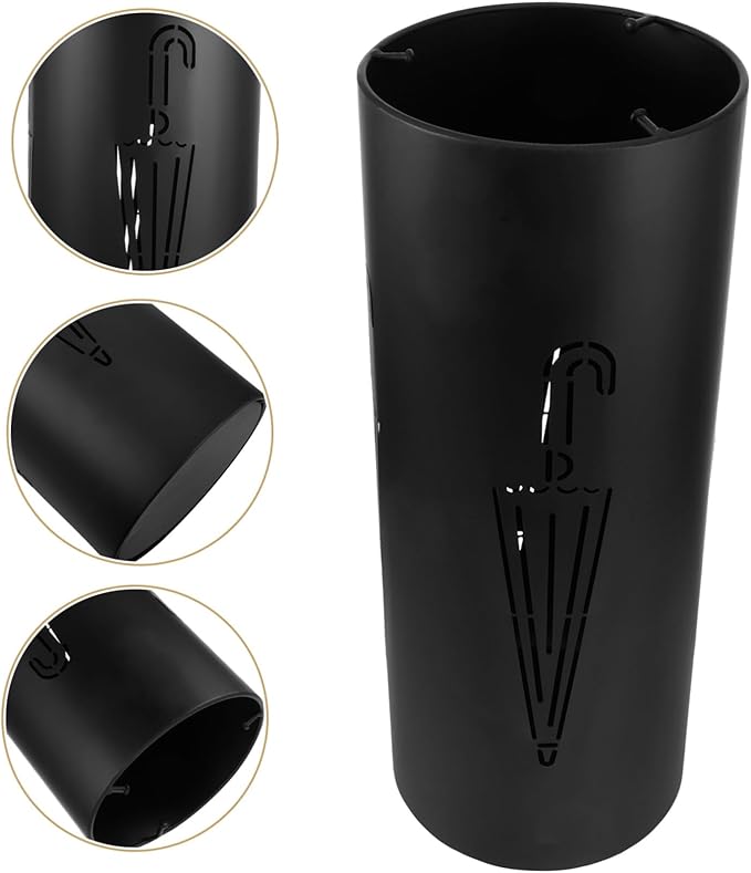 PRETYZOOM Iron Round Umbrella Stand Lightweight Iron Umbrella Rack with Hollow Design for Efficient Drying Stylish Entryway Organizer for Home and Commercial Use