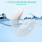 8 Packs Stainless Steel Closet Rod End Supports 1-1/3 Inch Wardrobe Bracket Heavy Duty Closet Pole Sockets Flange Rod Holder, U-Shaped with Screws, White
