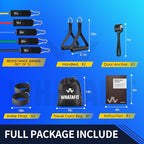 WHATAFIT Resistance Bands Set with Handles - Exercise Bands Home Gym Strength Training Equipment, Includes Door Anchor & Ankle Straps for Full Body Workout Bands, Physical Therapy - for Men and Women